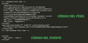 Código del Píxel de Facebook y del evento
